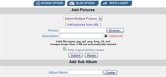 PhotoBucket UserPanel