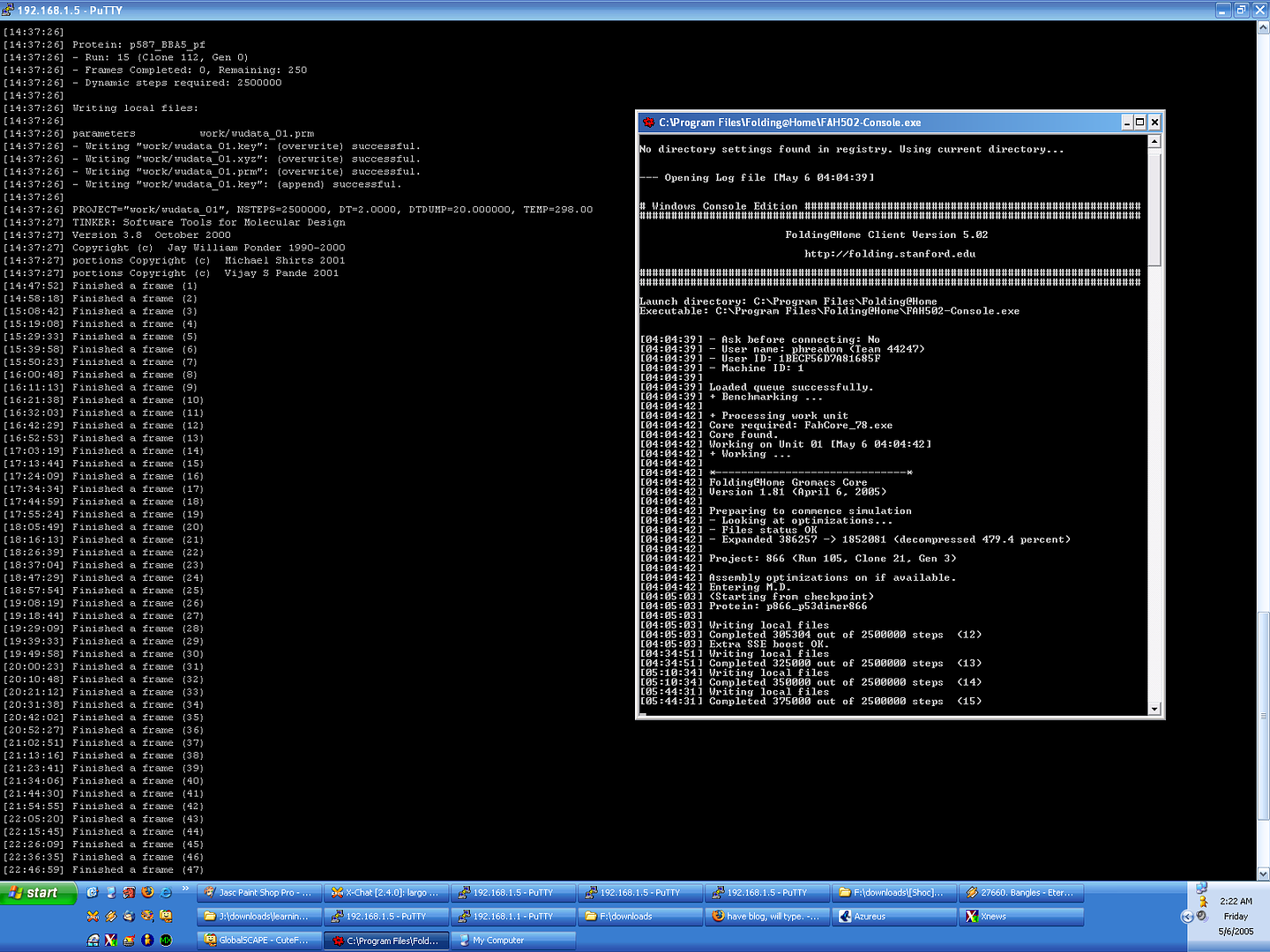 Command Line Clients for Linux (left) and Windows (right)