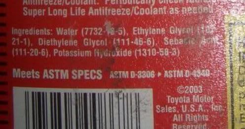 toyota red coolant ingredients #5