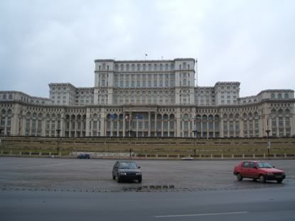 Bucharest's Palace of Parliament - so big it didn't all fit in the picture!
