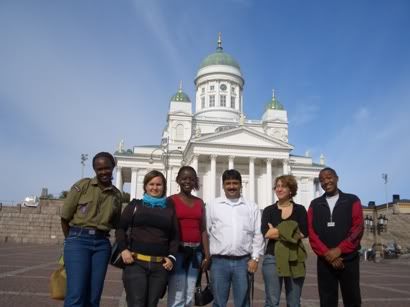 Some participants of the HYC, outside the city's famous Lutheran Cathedral