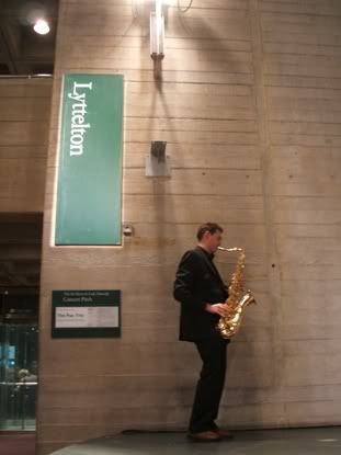 David Wright playing tenor saxophone