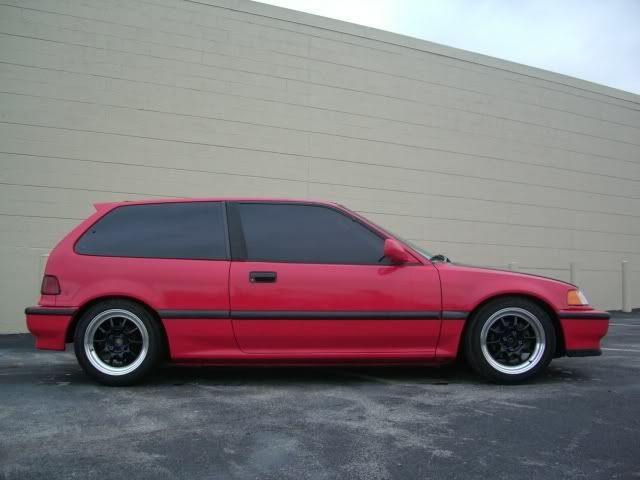 1991 Red honda civic hatchback #4