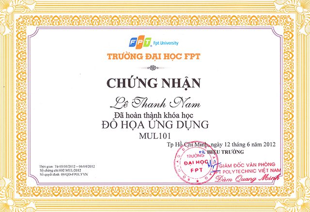 Học viên được cấp chứng chỉ do Đại học FPT cấp sau khi kết thúc khóa học.