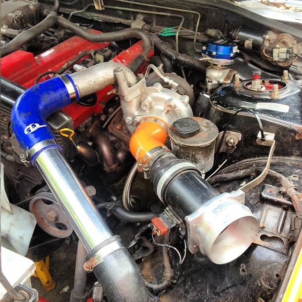 CA18DET top mount manifold, downpipe and screamer pipes
