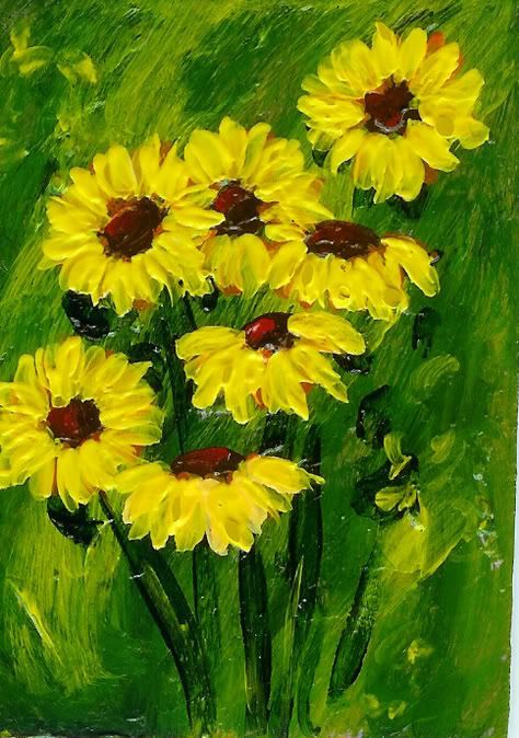 Monet Style Black Eyed Susans Pictures, Images and Photos
