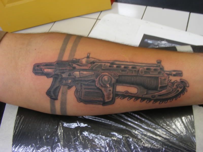 Bad ass tattoo or what? Gears of War Lancer Tattoo