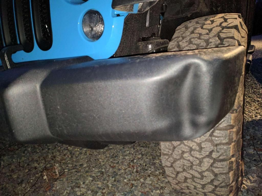 Dent in the stock front bumper Jeep Wrangler Forum
