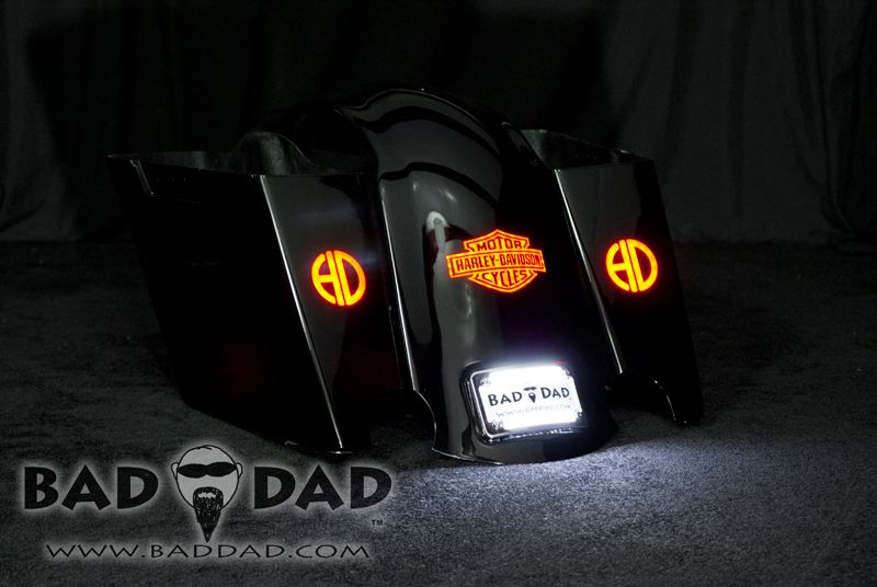 Stretched Saddlebags with Flush Mount Taillights