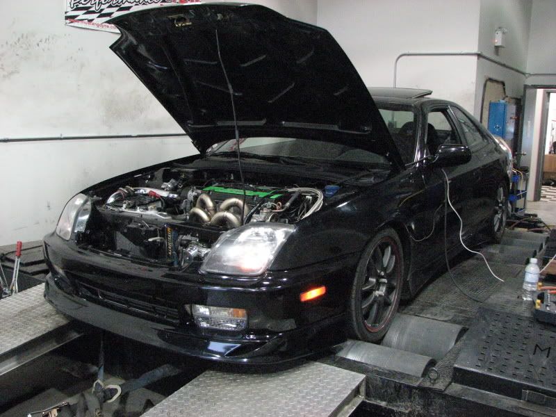 BB6 turbo prelude dyno pull made 320whp 155 psi on a mystang dyno