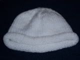 3-9 month white roll hat