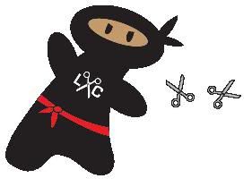 Nina the Ninja LXC Mascot throwing scissors