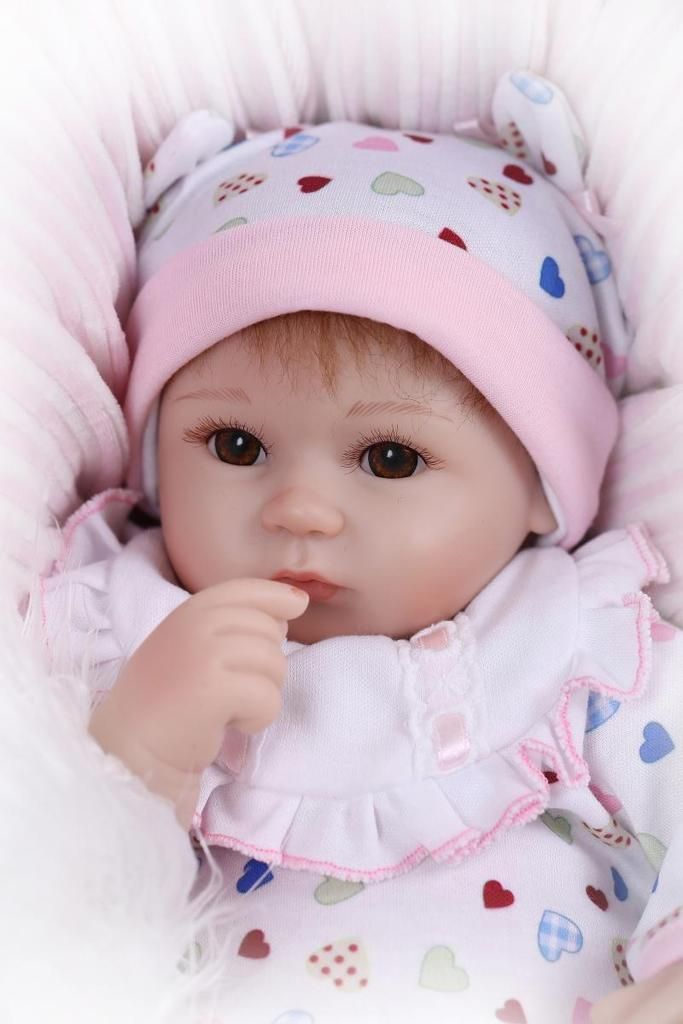 Reborn Baby Lovely Baby Girl Doll Soft Silicone 18in 45cm Toy Eyes Open