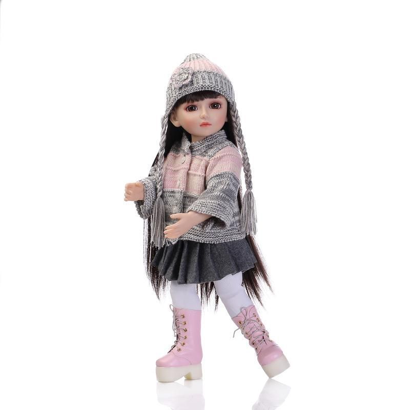 45cm Pink NPK BJD Ball Jointed Doll High Vinyl Girl Toy 18in