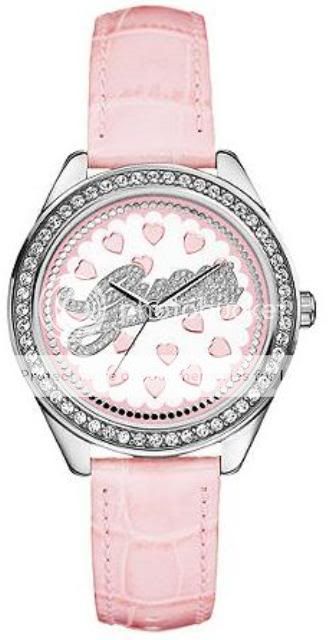 Guess U75058L1 Pink Croco Leather Ladies Watch New  