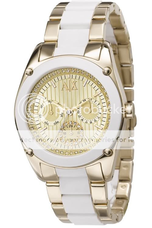 Armani Exchange AX5035 GoldTone Dial Ladies Watch New  