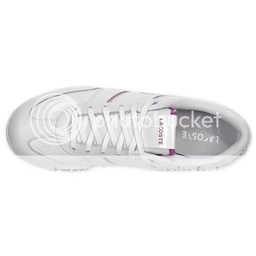 NEW Lacoste Zephie MT SPW White Purple Casual Leather Women Shoes Size 