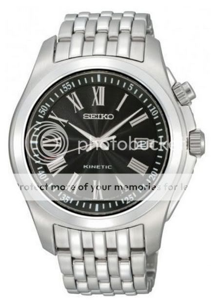 Seiko SKA469P1 Stainless Steel Bracelet Kinetic Mens Watch New Retail 