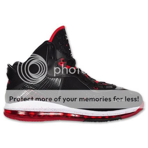 New Nike LeBron VIII Mens Black Red Basketball shoes 417098 002 Size 