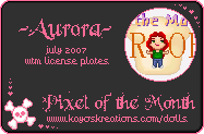 Pwee! ^_^ Kayos awarded me with pixel of the month for my license plates at WTM! *dances*