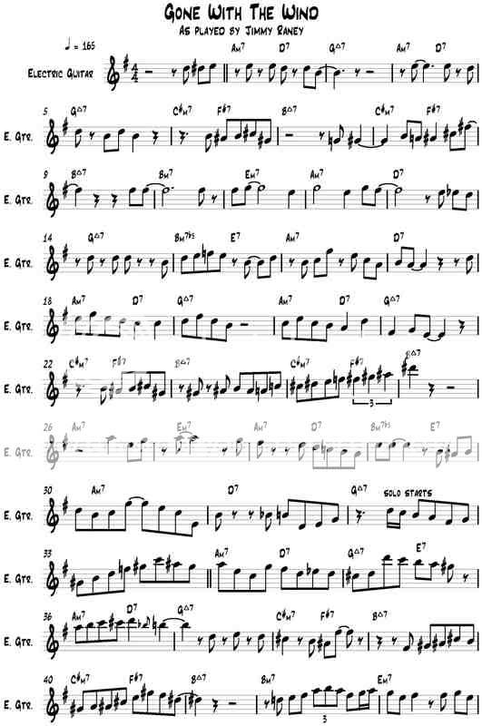 Jimmy Raney transcriptions – “Gone With The Wind” | aswas