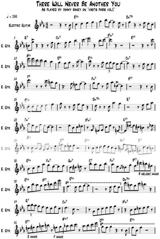 Jimmy Raney transcriptions – “There Will Never Be Another You” | aswas