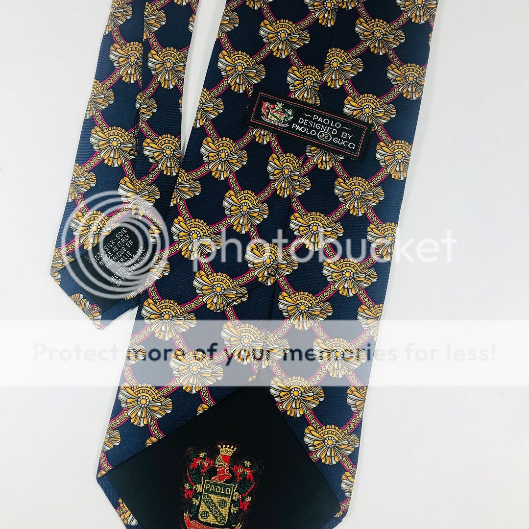 paolo gucci blue geometric classic silk neck tie italy