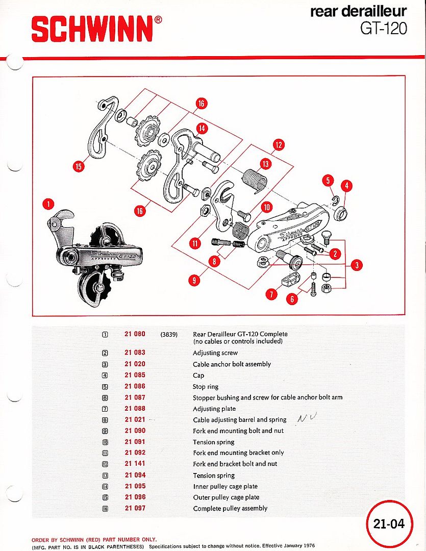 schwinn derailleur